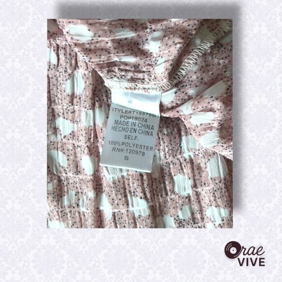 Shop the Mint Dusty Rose Floral Babydoll Dress Size Small - Picture 4 of 5